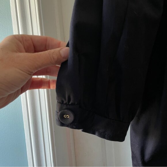 French Connection 3/4 Sleeve Button Up Smock Black Jacket Size 6 - Picture 13 of 14